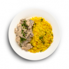 Фрикасе из индейки с овощами и кус-кусом