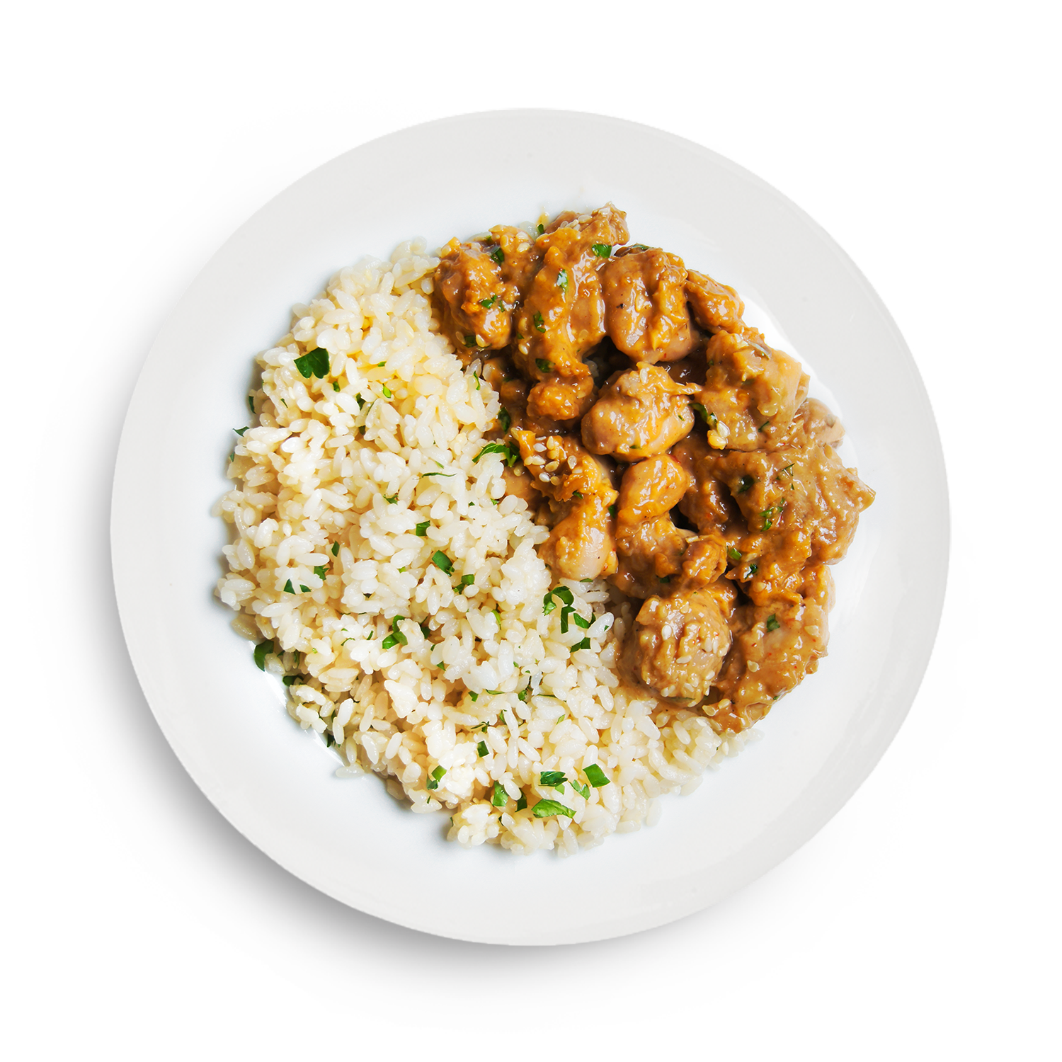 Цыпленок в медово-чесночном соусе с рисом