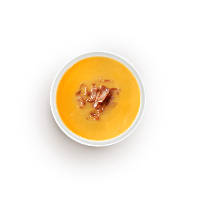 Испанский суп-пюре с фасолью и беконом