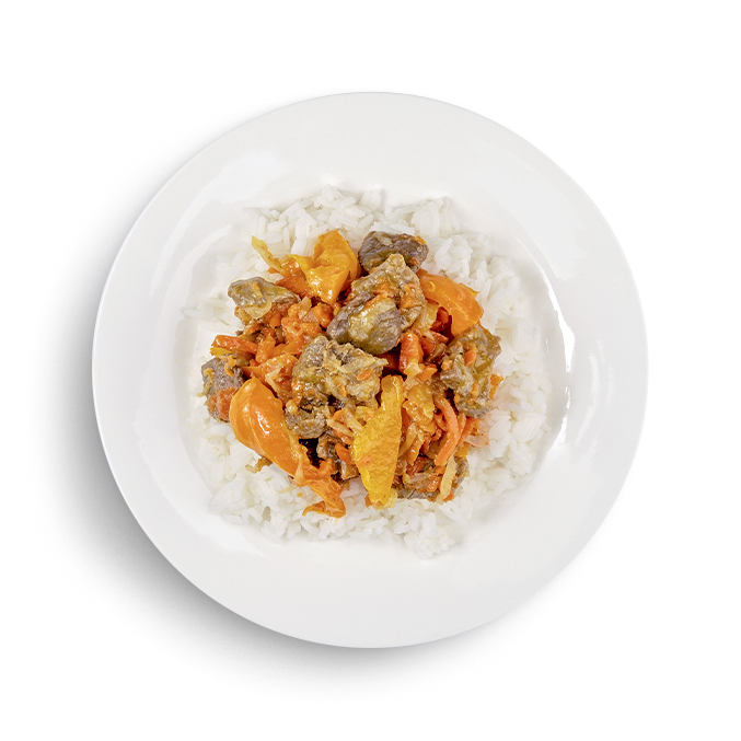 Рис с говядиной по-сычуаньски