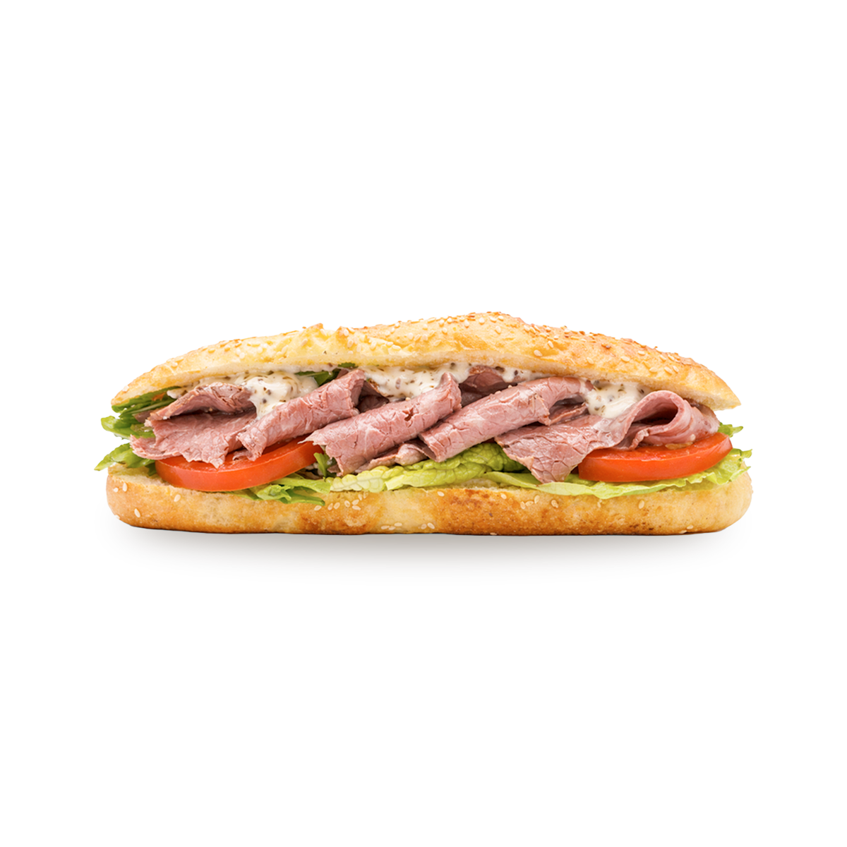 Багет с ростбифом и трюфельным соусом