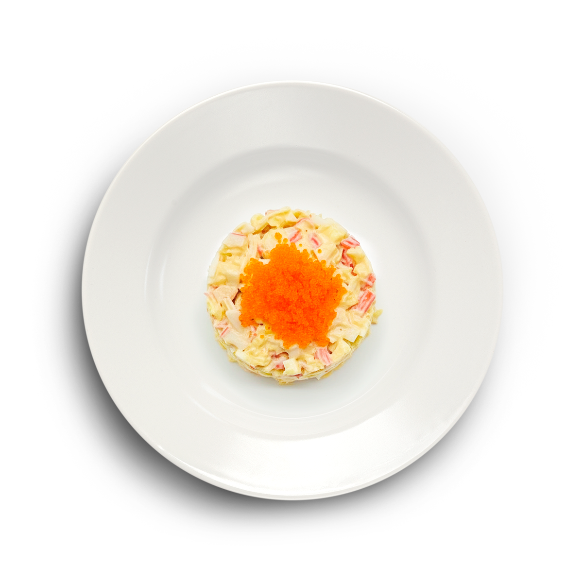 Салат с кальмаром и снежным крабом