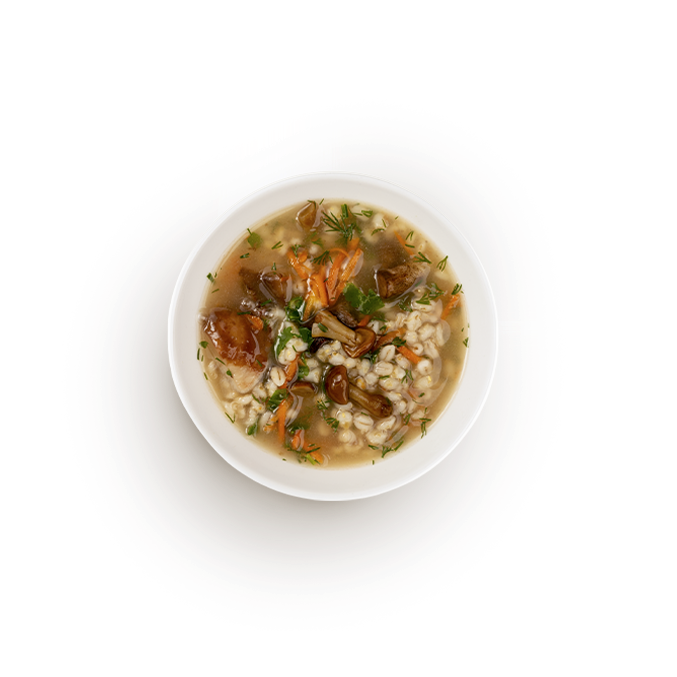 Суп с лесными грибами и перловкой