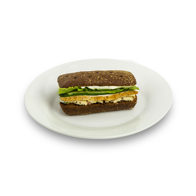 Ржаная краюшка с индейкой и яблоком