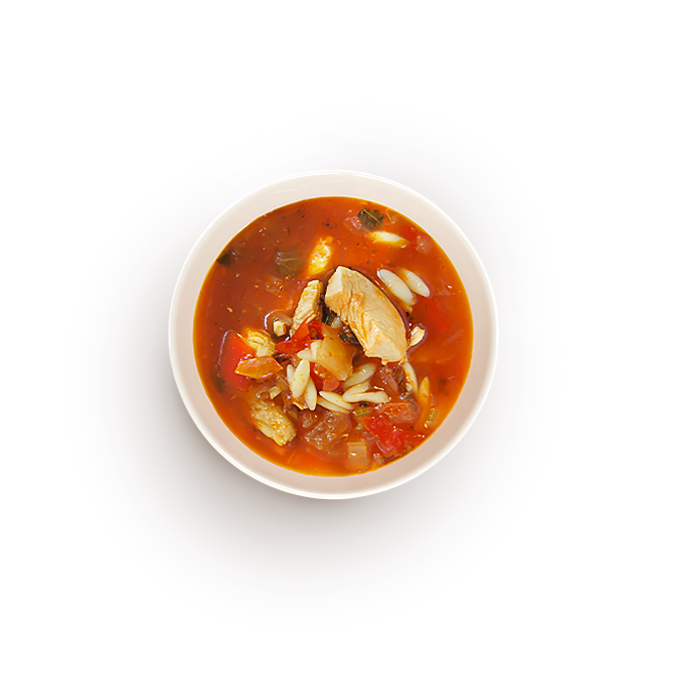 Суп Каччиаторе с цыпленком и ризони