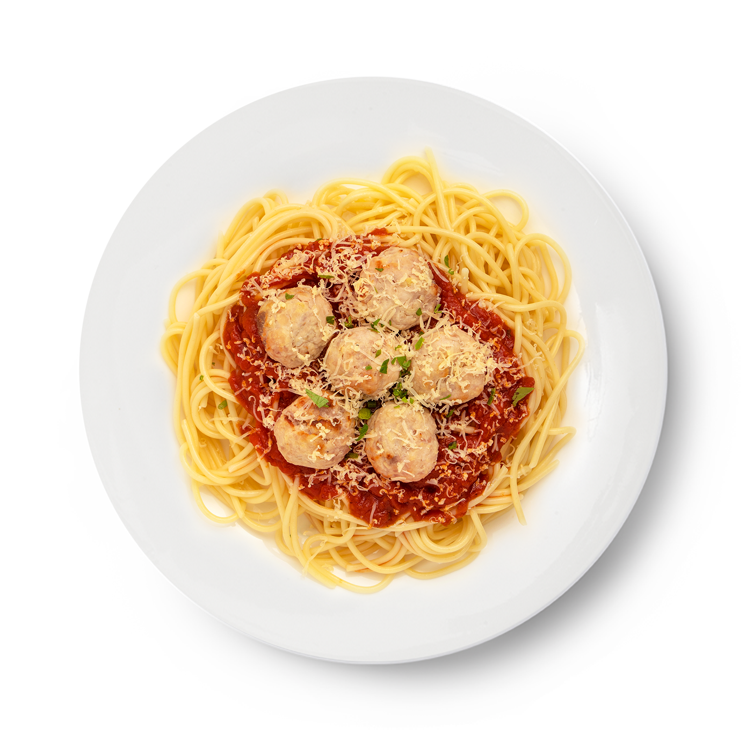 Спагетти с постными фрикадельками в томатном соусе 