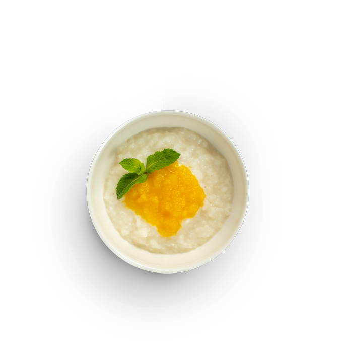 Нежная кокосовая каша с персиками