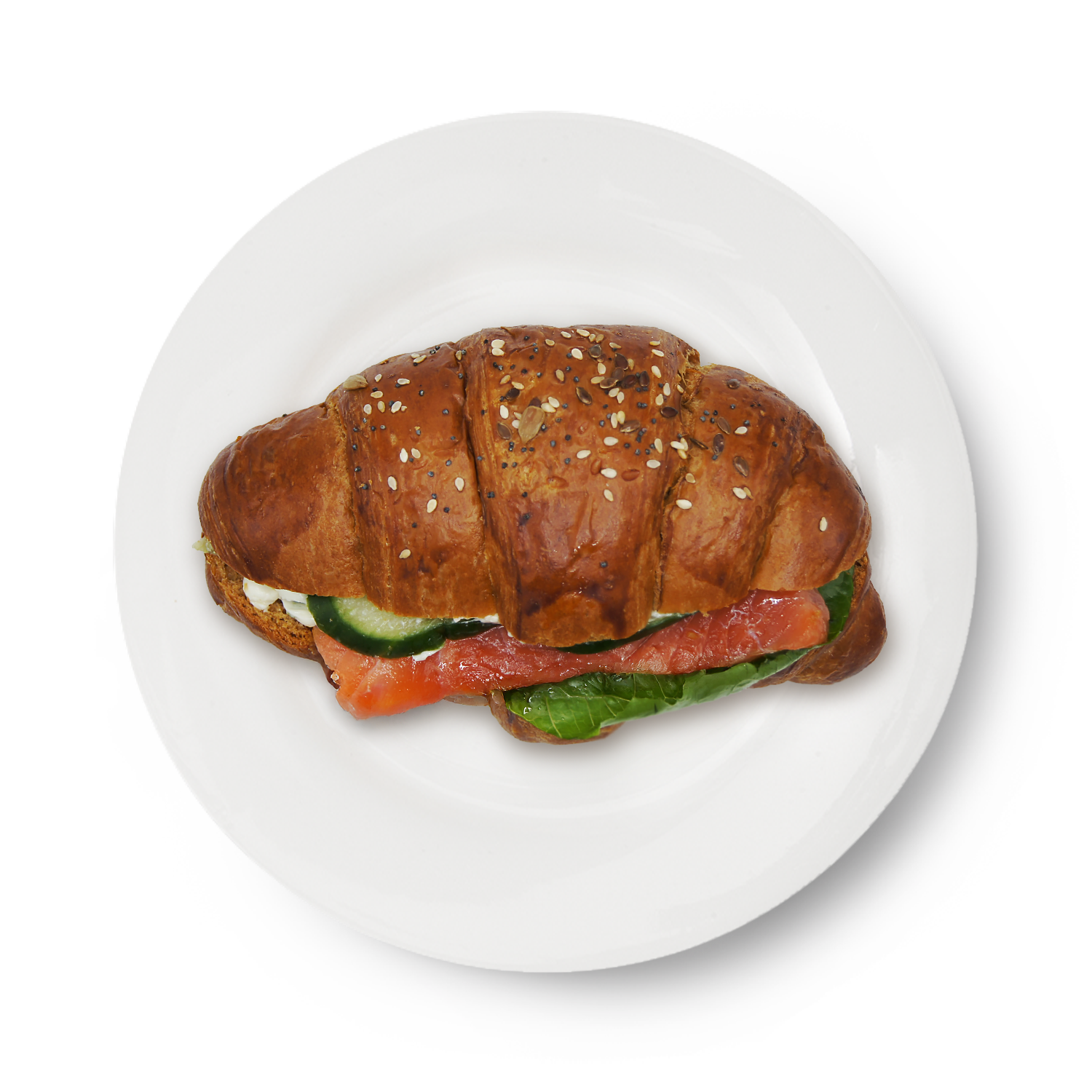 Злаковый круассан с лососем