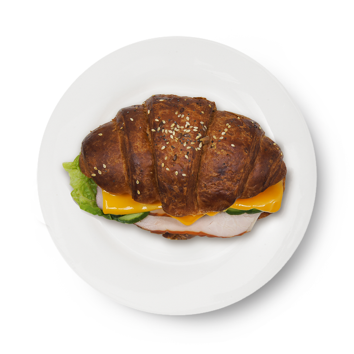 Злаковый Круассан с ветчиной и сыром