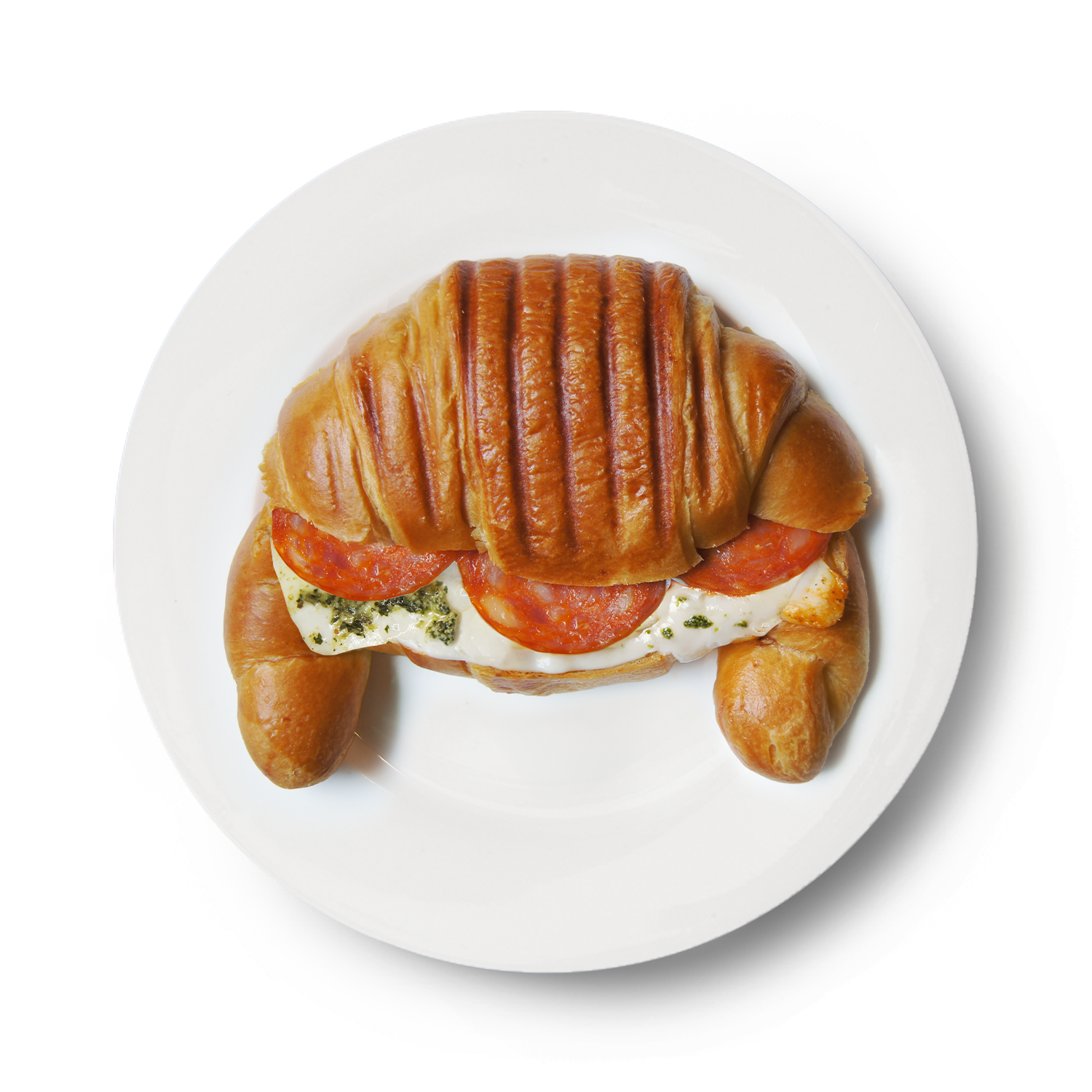 Гриль-круассан с цыпленком и чоризо