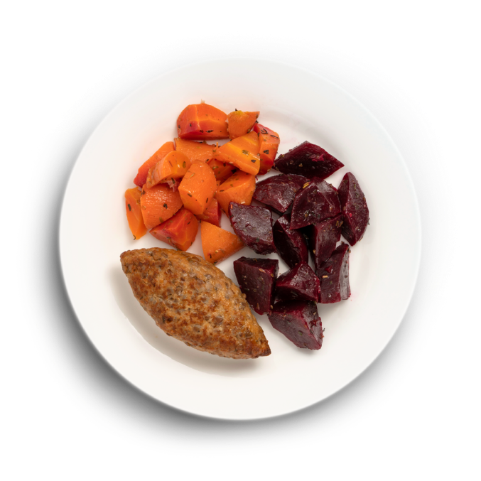 Гречаник из цыпленка с дуэтом из овощей