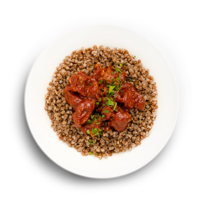 Гуляш в итальянском стиле с гречкой